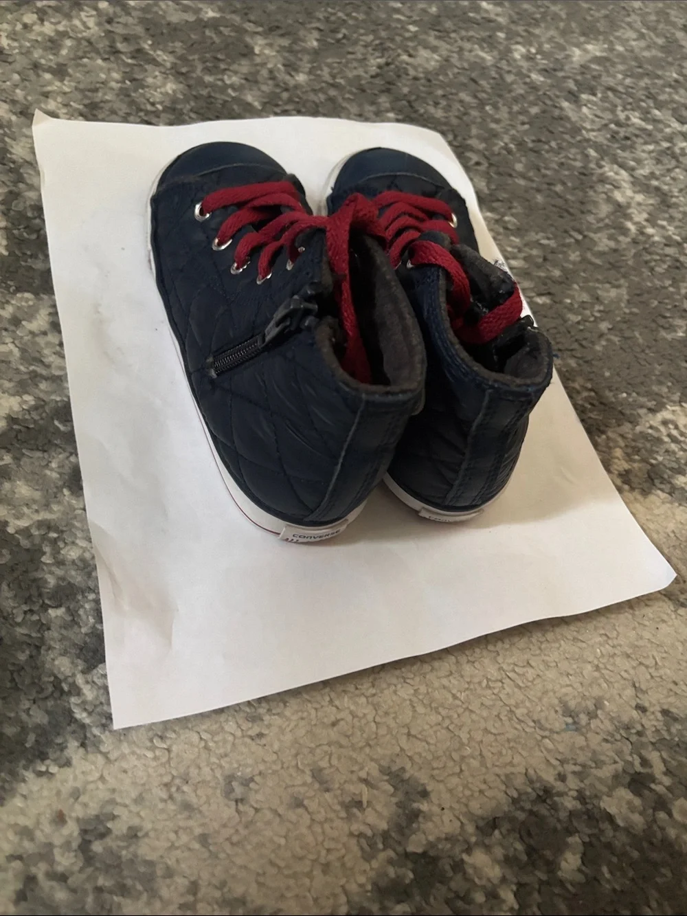 Converse Kids Navy High-Top Sneakers with Red Laces